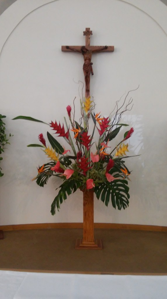 Flowers and cross